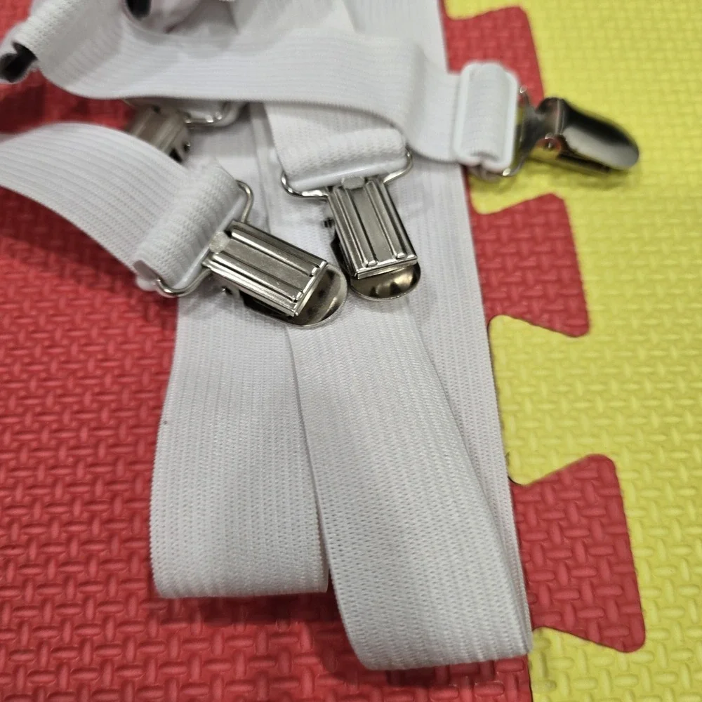 White Elastic Bed Sheet Straps - Adjustable‎ Corner Clips Grippers Fasteners